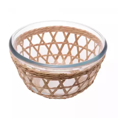 BOWL DE VIDRO E FIBRA NATURAL