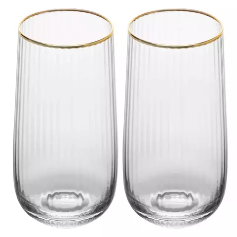 CONJUNTO COPOS ALTOS LINE COM FIO DE OURO 450ML