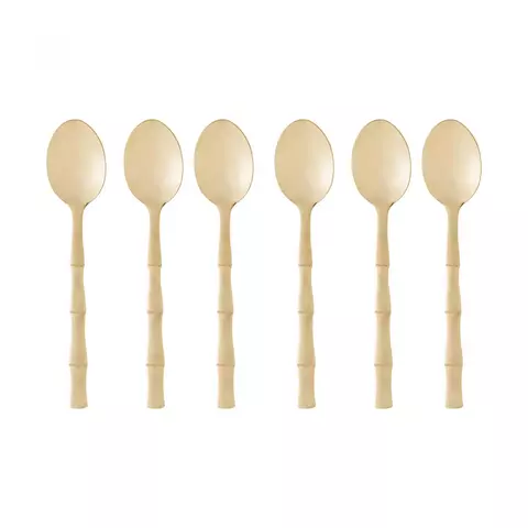 CONJUNTO 6 COLHERES DOURADA BAMBU
