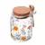 PORTA MANTIMENTO REDONDO DE VIDRO COM TAMPA E COLHER DE BAMBU FLORA 240ML