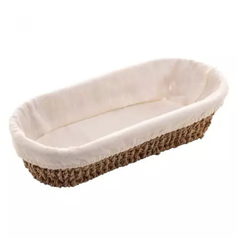 CESTO OVAL DE SISAL COM FORRO E TECIDO