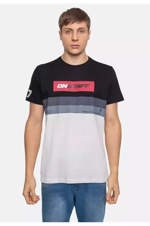 Camiseta Onbongo Staff Masculina Tricolor Estampada