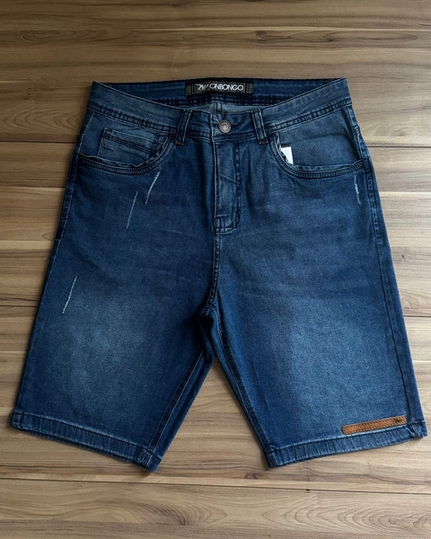 Bermuda Masculina Onbongo Jeans Escuro Etiqueta Lateral