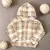 Casaquinho para Bebê Xadrez de Zíper com Capuz Pelúcia Sherpa até 12 Meses - comprar online