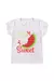 Imagem do Conjunto Infantil Menina Branco Estampa de Melancia Shorts Verde