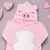 Macacão para Bebê Em Pelúcia Com Capuz Bordado Pig Rosa Claro até 12 Meses - Bella Infanzia
