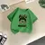Camiseta infantil de manga curta, blusa com gola redonda para meninas, roupas di