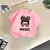 Camiseta infantil de manga curta, blusa com gola redonda para meninas, roupas di - loja online
