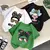Camiseta infantil de manga curta, blusa com gola redonda para meninas, roupas di - comprar online