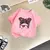 Imagem do Camiseta infantil de manga curta, blusa com gola redonda para meninas, roupas di