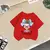 Imagem do Camiseta infantil de manga curta, blusa com gola redonda para meninas, roupas di