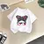 Camiseta infantil de manga curta, blusa com gola redonda para meninas, roupas di