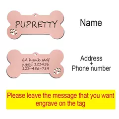 Imagem do Etiqueta de identificação de animal de estimação personalizado grátis grava