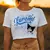 Manga feminina cropped t-shirt, top feminino, T-shirt, legal, Sanrio, Kuromi, ca