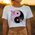 Manga feminina cropped t-shirt, top feminino, T-shirt, legal, Sanrio, Kuromi, ca