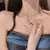 Colar romântico azul cristal borboleta colar para mulheres meninas simples brilh na internet