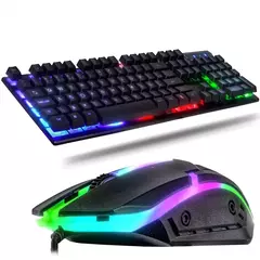Kit Gamer Teclado Semi Mecânico + Mouse 3200dpi Usb Rgb Iluminado Jogos Pc - comprar online