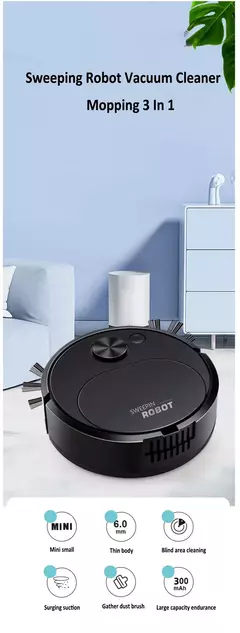 Imagem do Aspirador de pó robô inteligente sem fio 3 em 1, adequado para escritório