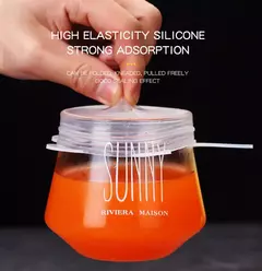 6 pçs reutilizáveis tampas de silicone tampas de silicone adaptáveis para lat - comprar online