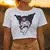 Manga feminina cropped t-shirt, top feminino, T-shirt, legal, Sanrio, Kuromi, ca - comprar online