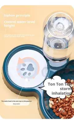 Tigelas de estimação com alimentador de água 3 em 1, design da orelha, tigela - loja online