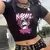 Manga feminina cropped t-shirt, top feminino, T-shirt, legal, Sanrio, Kuromi, ca - MaxOfert