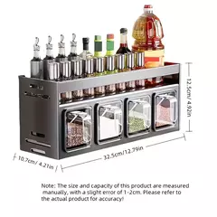 Rack de especiarias de cozinha de aço inoxidável fixado na parede multi-funcio - comprar online