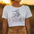 Imagem do Manga feminina cropped t-shirt, top feminino, T-shirt, legal, Sanrio, Kuromi, ca