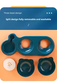 Tigelas de estimação com alimentador de água 3 em 1, design da orelha, tigela - comprar online
