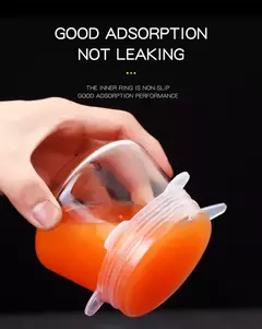 6 pçs reutilizáveis tampas de silicone tampas de silicone adaptáveis para lat - loja online