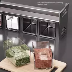 Imagem do Rack de especiarias de cozinha de aço inoxidável fixado na parede multi-funcio