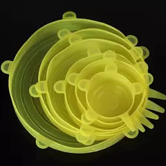 6 pçs reutilizáveis tampas de silicone tampas de silicone adaptáveis para lat na internet