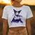 Manga feminina cropped t-shirt, top feminino, T-shirt, legal, Sanrio, Kuromi, ca