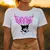 Manga feminina cropped t-shirt, top feminino, T-shirt, legal, Sanrio, Kuromi, ca - MaxOfert