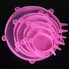 6 pçs reutilizáveis tampas de silicone tampas de silicone adaptáveis para lat - comprar online