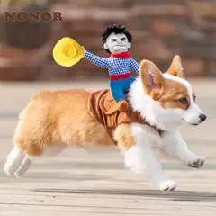 Nonor festa de halloween roupas para cães engraçado cowboy vestir-se jaqueta c na internet