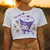 Manga feminina cropped t-shirt, top feminino, T-shirt, legal, Sanrio, Kuromi, ca