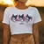 Manga feminina cropped t-shirt, top feminino, T-shirt, legal, Sanrio, Kuromi, ca na internet