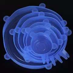 6 pçs reutilizáveis tampas de silicone tampas de silicone adaptáveis para lat - MaxOfert