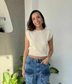 Blusa Tricot com Ombreiras - Atena Multimarcas