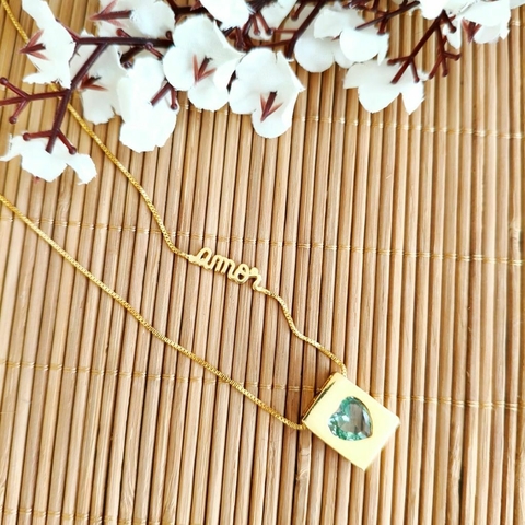 Colar inspiração amor com pingente coração - comprar online