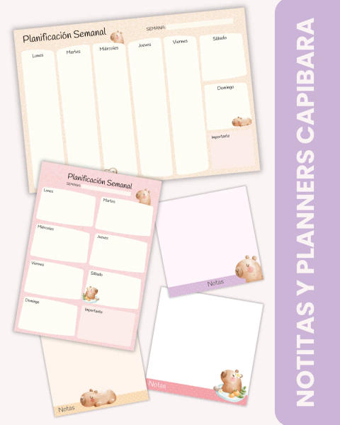 Notitas y Planners semanales Capibara