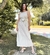 Vestido Liz Natural Listra Terracota