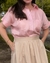 Camisa Maitê Cambraia Puro Linho Rosa - loja online