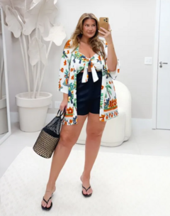 Kimono + Cropped Estampado na internet
