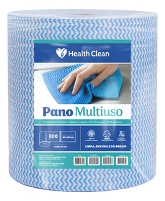 Pano de Limpeza Multiuso 28cm x 40cm x 240m - 35gr 600 Panos Azul - Health Clean