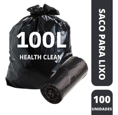 Saco P/lixo 100l Preto 70x80 (100 Unidades) - Health Clean