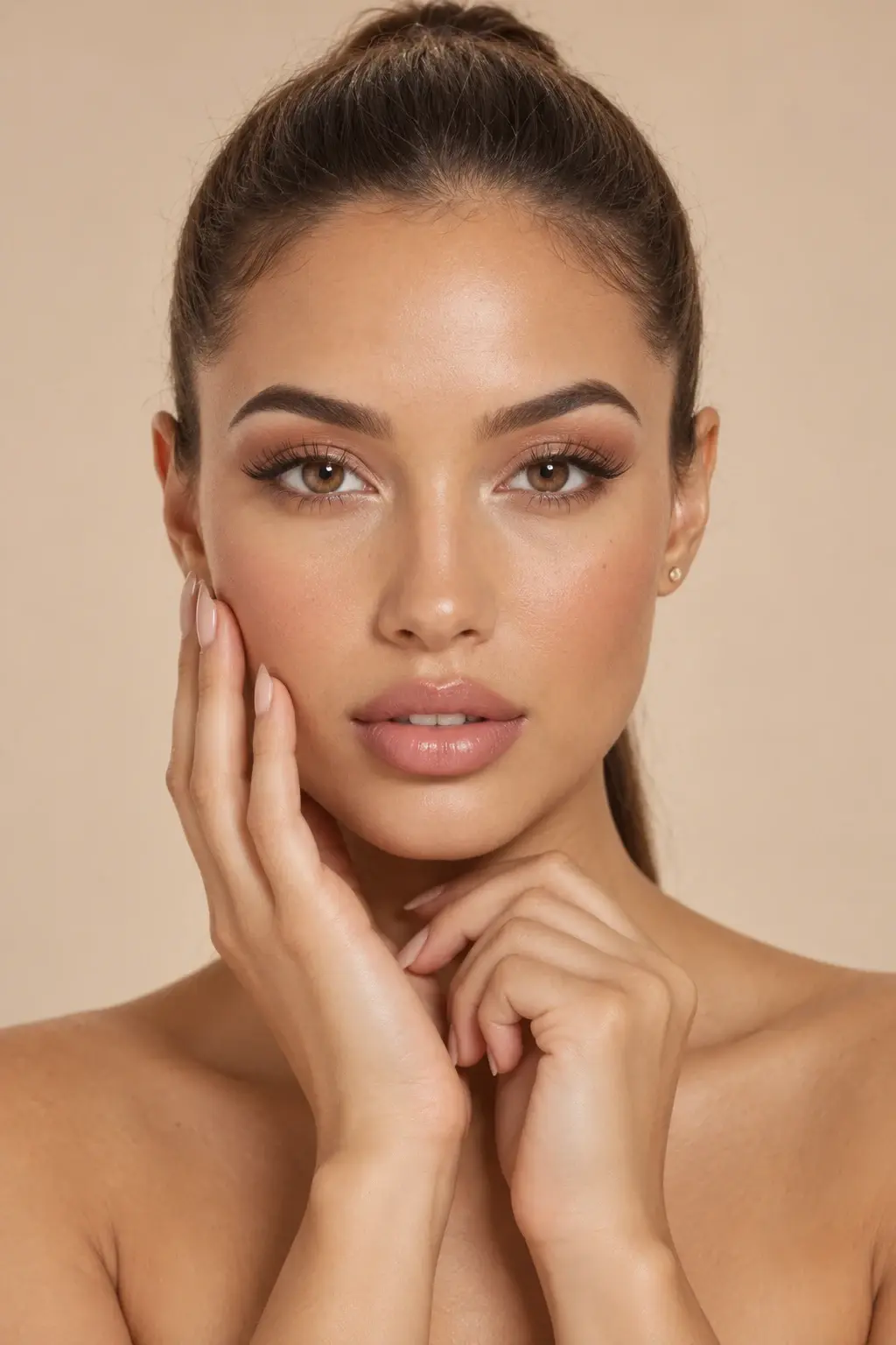 Modelo adulta em imagem editorial criada com inteligência artificial