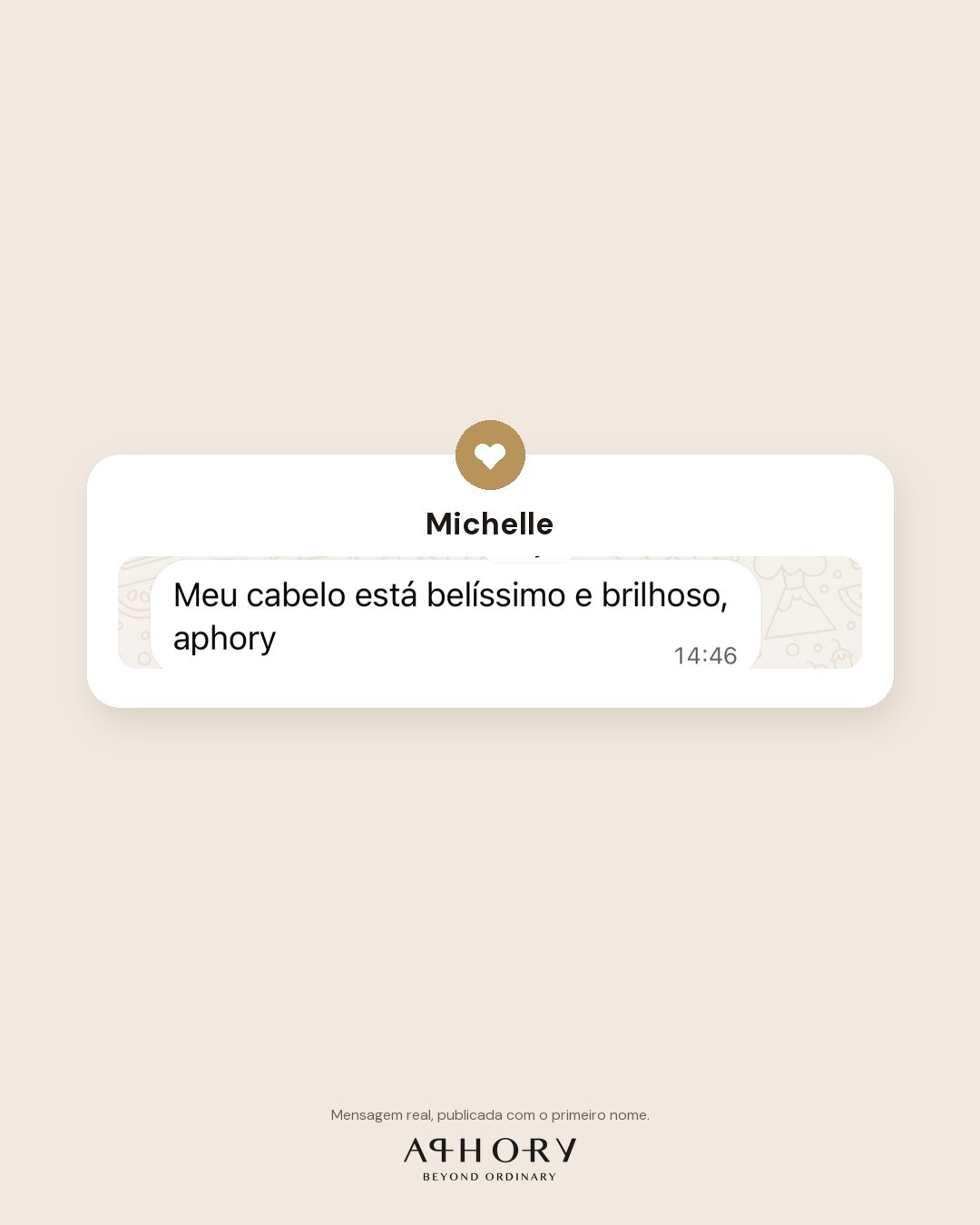 Mensagem de Michelle: meu cabelo está belíssimo e brilhoso