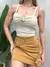 Cropped Feminino em Ribana de Alça com Argola Lariela Ref. 1490 Tamanho:Único;Cor:Bege na internet